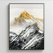 Gold Summit Mountain Oil Painting | Large Landscape Wall Art | Hand Painted Impasto Canvas