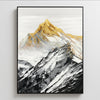 Gold Summit Mountain Oil Painting | Large Landscape Wall Art | Hand Painted Impasto Canvas
