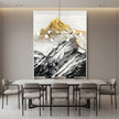 Gold Summit Mountain Oil Painting | Large Landscape Wall Art | Hand Painted Impasto Canvas