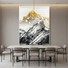 Gold Summit Mountain Oil Painting | Large Landscape Wall Art | Hand Painted Impasto Canvas