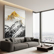Gold Summit Mountain Oil Painting | Large Landscape Wall Art | Hand Painted Impasto Canvas
