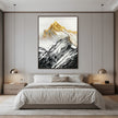 Gold Summit Mountain Oil Painting | Large Landscape Wall Art | Hand Painted Impasto Canvas