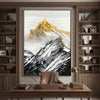 Gold Summit Mountain Oil Painting | Large Landscape Wall Art | Hand Painted Impasto Canvas