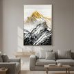 Gold Summit Mountain Oil Painting | Large Landscape Wall Art | Hand Painted Impasto Canvas