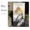 Gold Summit Mountain Oil Painting | Large Landscape Wall Art | Hand Painted Impasto Canvas