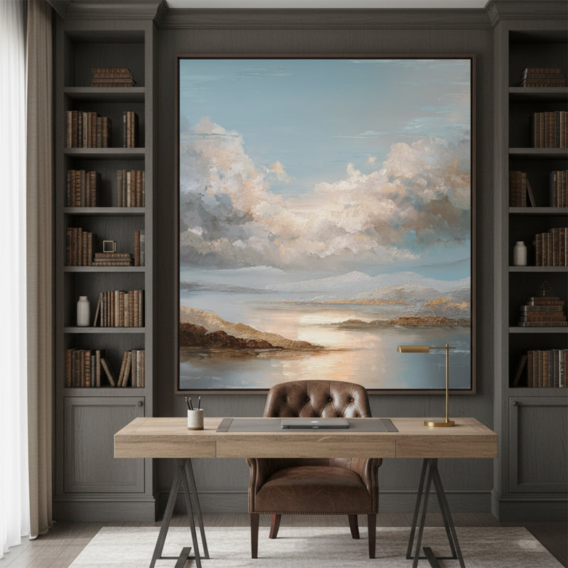 Vast Sky Oil Painting | Hand Painted Impressionist Landscape