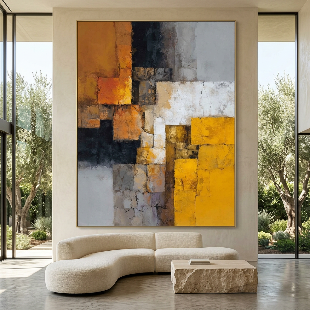 Geometric Abstract Oil Painting 