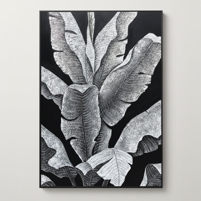 Banana leaf – rich in texture and detail, an artistic mural.