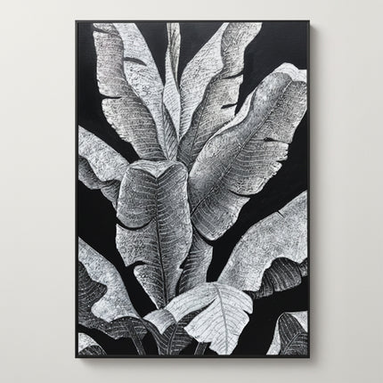Banana leaf – rich in texture and detail, an artistic mural.